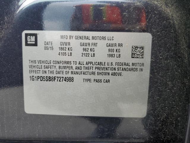 2015 CHEVROLET CRUZE LT 1G1PD5SB8F7274988