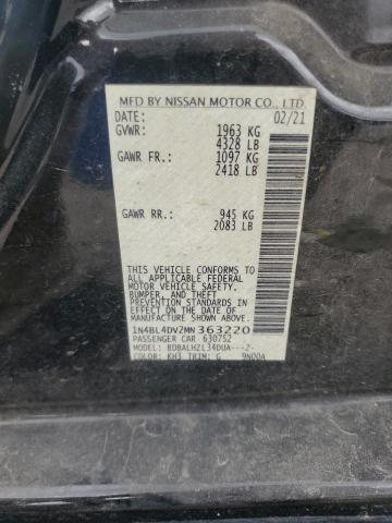 2021 NISSAN ALTIMA SV - 1N4BL4DV2MN363220