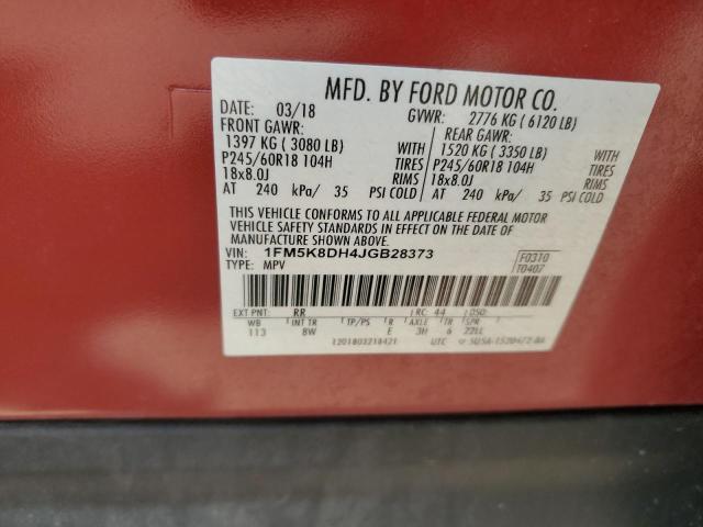2018 FORD EXPLORER X 1FM5K8DH4JGB28373