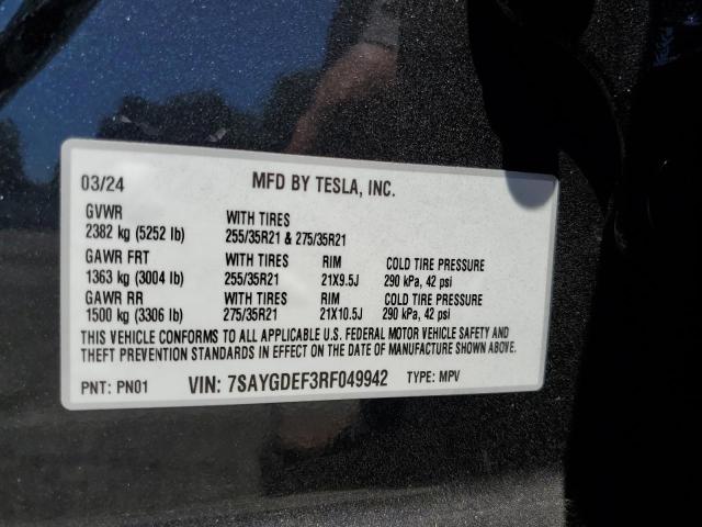 2024 TESLA MODEL Y 7SAYGDEF3RF049942