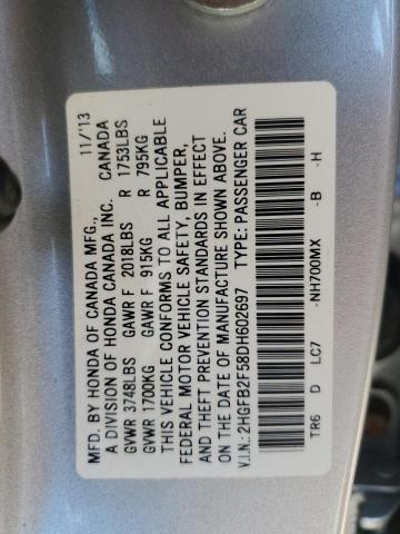 2013 HONDA CIVIC LX - 2HGFB2F58DH602697