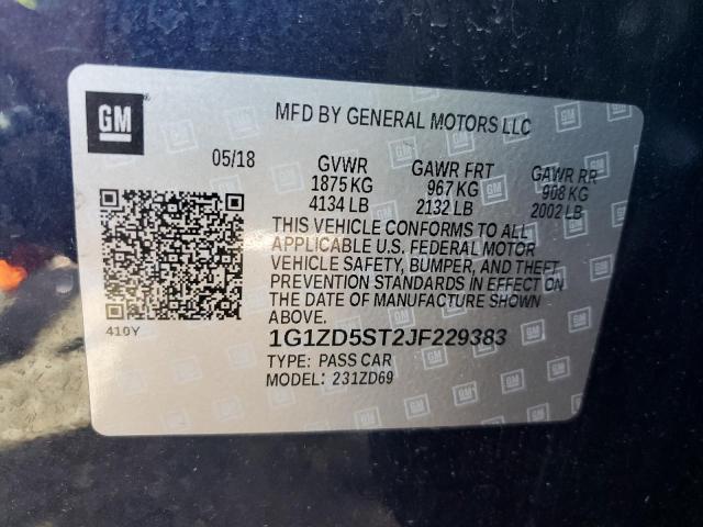 2018 CHEVROLET MALIBU LT - 1G1ZD5ST2JF229383
