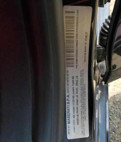 2016 MASERATI GHIBLI S ZAM57RSA6G1189653