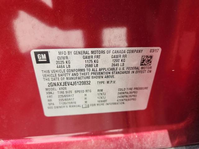 2018 CHEVROLET EQUINOX LT 2GNAXJEV4J6120832