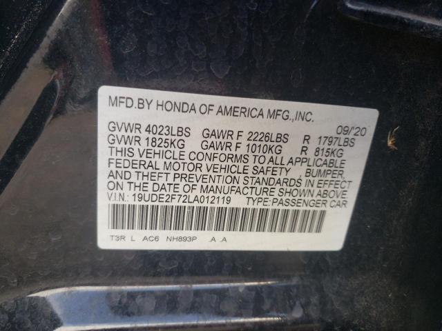 2020 ACURA ILX PREMIU 19UDE2F72LA012119