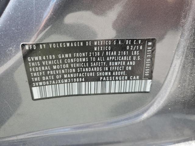 2016 VOLKSWAGEN JETTA SE 3VWD67AJXGM319894