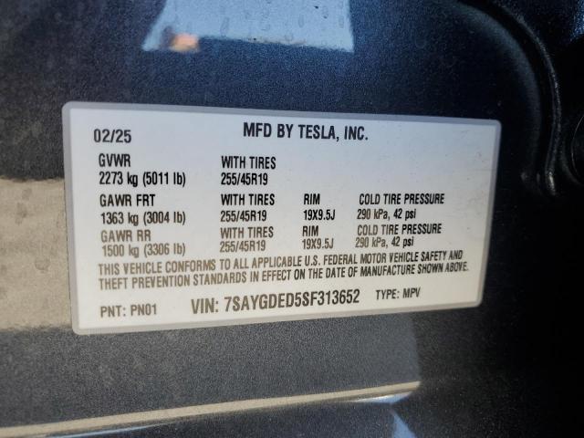 2025 TESLA MODEL Y 7SAYGDED5SF313652