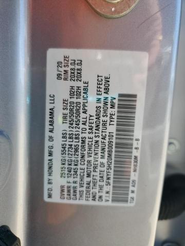 2021 HONDA PILOT SE 5FNYF5H20MB009101
