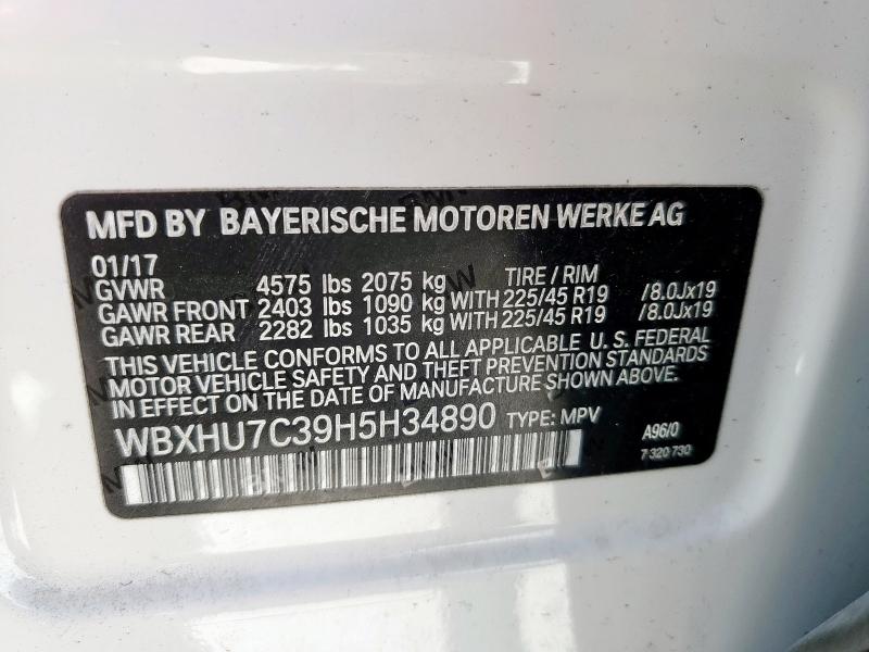 2017 BMW X1 SDRIVE2 - WBXHU7C39H5H34890