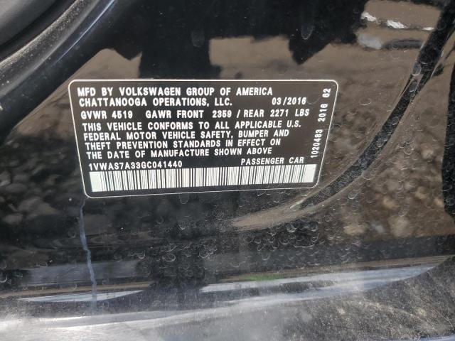 2016 VOLKSWAGEN PASSAT S - 1VWAS7A33GC041440