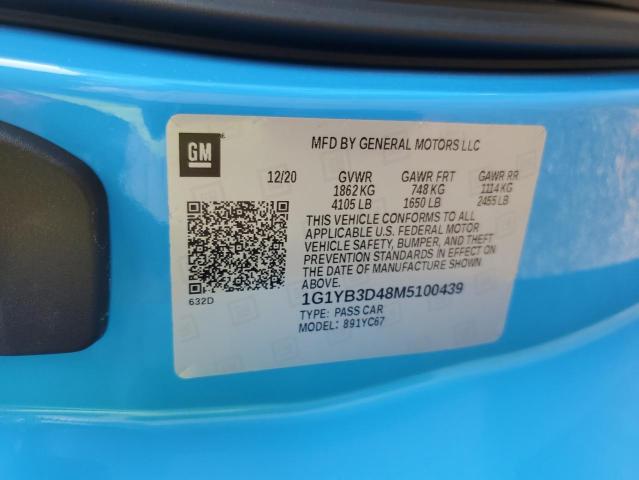 2021 CHEVROLET CORVETTE S - 1G1YB3D48M5100439