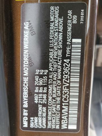 2015 BMW X1 SDRIVE2 WBAVM1C53FVZ93624