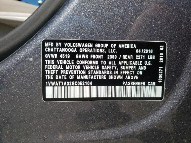 2016 VOLKSWAGEN PASSAT S - 1VWAT7A32GC052104