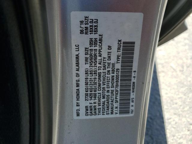 2017 HONDA RIDGELINE 5FPYK3F78HB005129