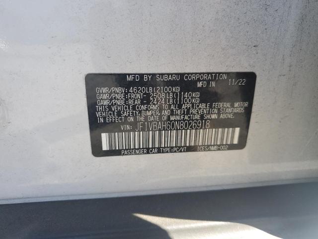 2022 SUBARU WRX PREMIU JF1VBAH60N8026918