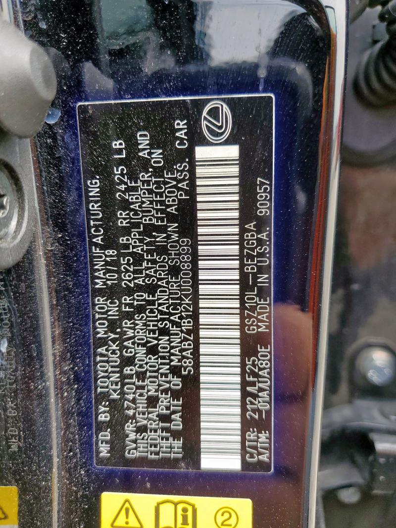 2019 LEXUS ES 350 58ABZ1B12KU008899