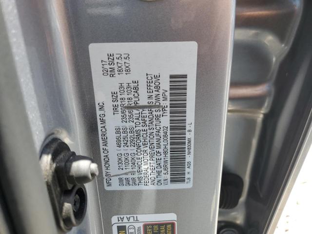 2017 HONDA CR-V EXL 5J6RW1H80HL008402