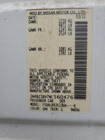 2022 NISSAN LEAF S PLU 1N4BZ1BV7NC560476