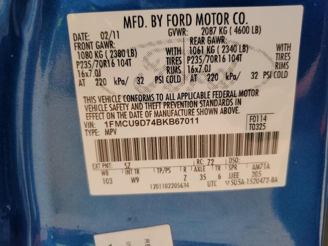 2011 FORD ESCAPE XLT - 1FMCU9D74BKB67011