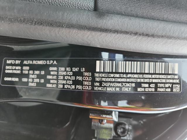 2020 ALFA ROMEO STELVIO TI ZASPAKBN4L7C84316