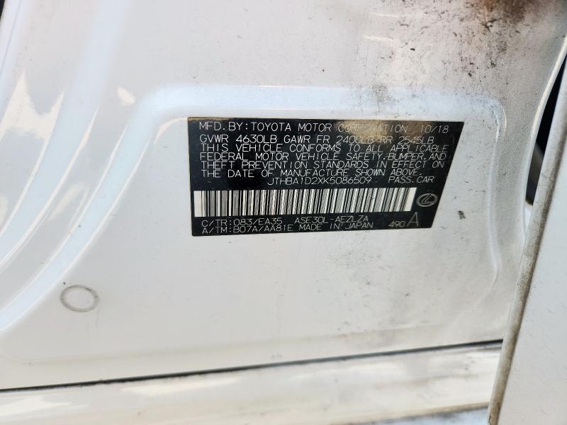 2019 LEXUS IS 300 JTHBA1D2XK5086509