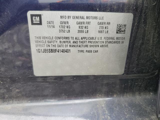 2015 CHEVROLET SONIC LTZ 1G1JE6SB8F4148401