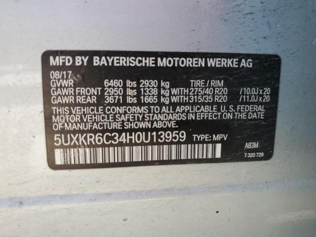 2017 BMW X5 XDRIVE5 5UXKR6C34H0U13959