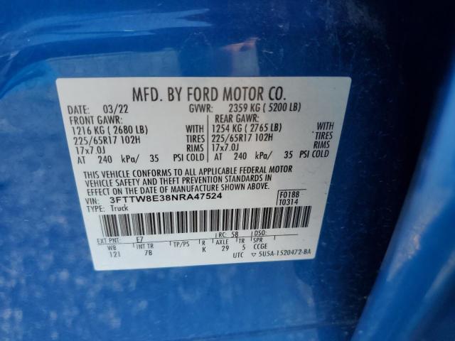2022 FORD MAVERICK X 3FTTW8E38NRA47524