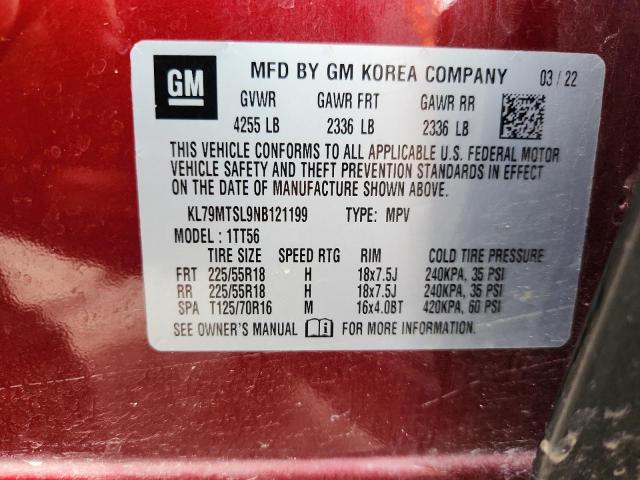 2022 CHEVROLET TRAIL BLAZ KL79MTSL9NB121199