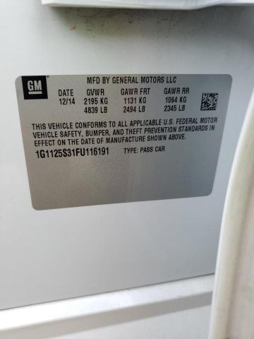 2015 CHEVROLET IMPALA LT 1G1125S31FU116191
