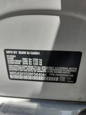 2024 BMW M3 COMPETITION WBS43AY03RFS64044