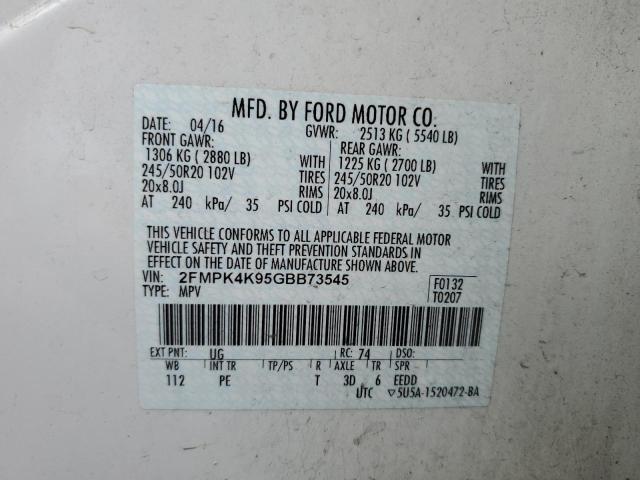 2016 FORD EDGE TITAN - 2FMPK4K95GBB73545