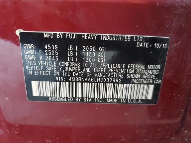 2017 SUBARU LEGACY 2.5 4S3BNAA69H3032992