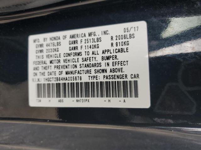 2017 HONDA ACCORD EXL - 1HGCT2B84HA005678