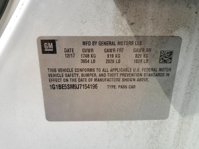 2018 CHEVROLET CRUZE LT 1G1BE5SM9J7154196