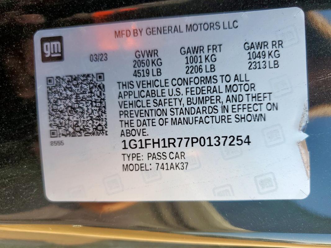 2023 CHEVROLET CAMARO SS 1G1FH1R77P0137254