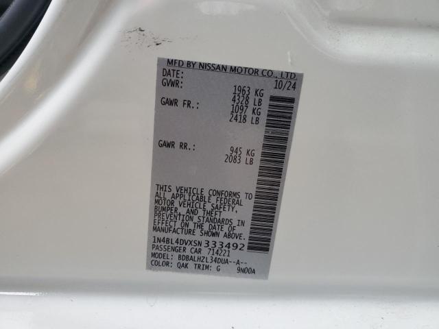 2025 NISSAN ALTIMA SV 1N4BL4DVXSN333492