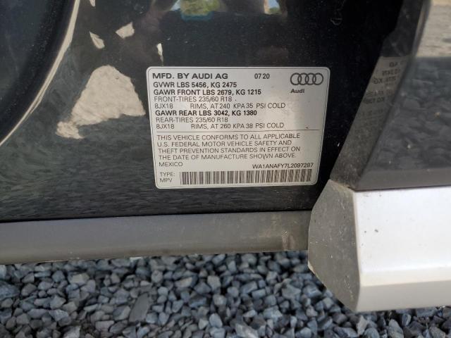 2020 AUDI Q5 PREMIUM WA1ANAFY7L2097287