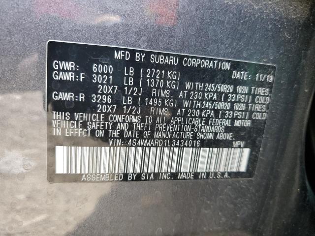 2020 SUBARU ASCENT TOU 4S4WMARD1L3434016