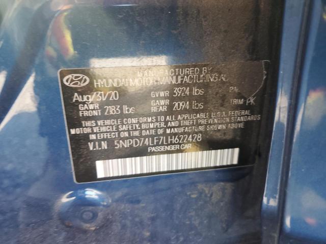 2020 HYUNDAI ELANTRA SE 5NPD74LF7LH622428