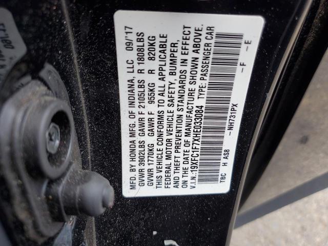 2017 HONDA CIVIC EXL 19XFC1F7XHE033084
