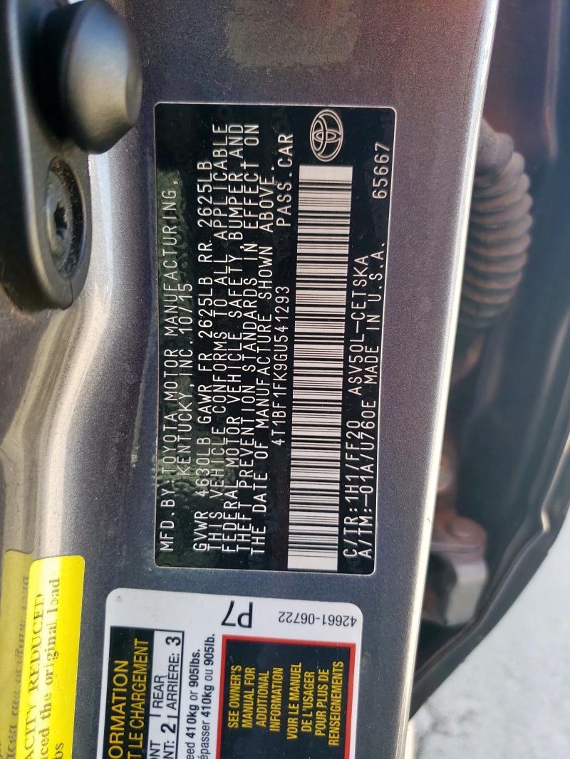 2016 TOYOTA CAMRY LE - 4T1BF1FK9GU541293