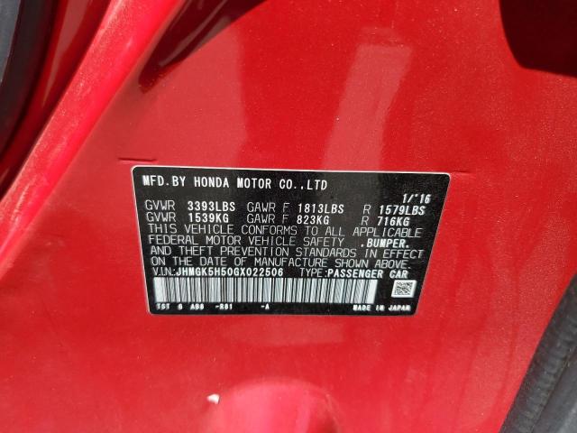 2016 HONDA FIT LX JHMGK5H50GX022506