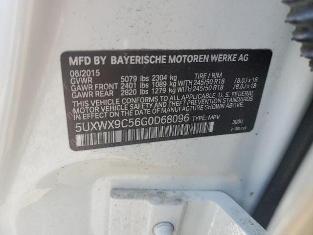 2016 BMW X3 XDRIVE2 5UXWX9C56G0D68096
