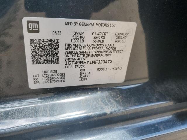 2022 GMC SIERRA K25 1GT49REY1NF323472