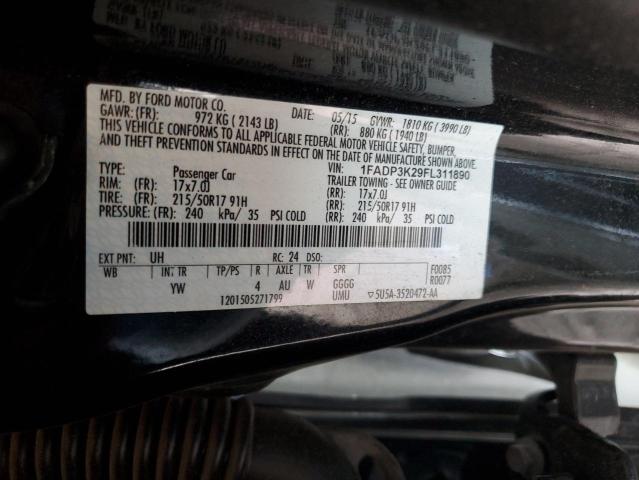 2015 FORD FOCUS SE 1FADP3K29FL311890