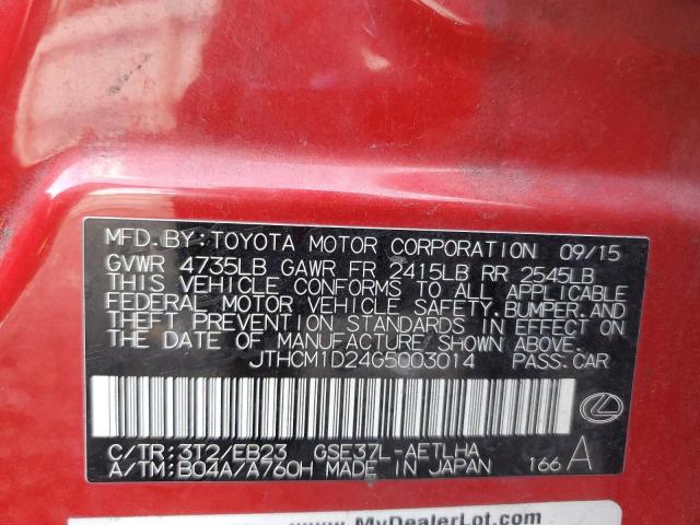 2016 LEXUS IS 300 JTHCM1D24G5003014