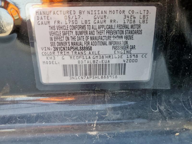 2017 NISSAN VERSA S - 3N1CN7AP5HL888958