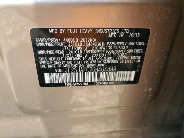 2016 SUBARU FORESTER 2 - JF2SJAFC2GH464899