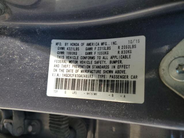 2016 HONDA ACCORD EXL 1HGCR2F83GA048593